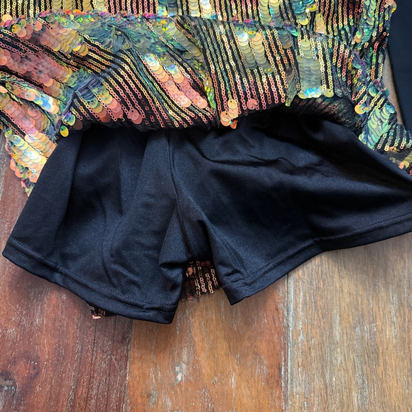 WEISSMAN Dance Costume Adult Medium Black Gold Sequin - Picture 5 of 6